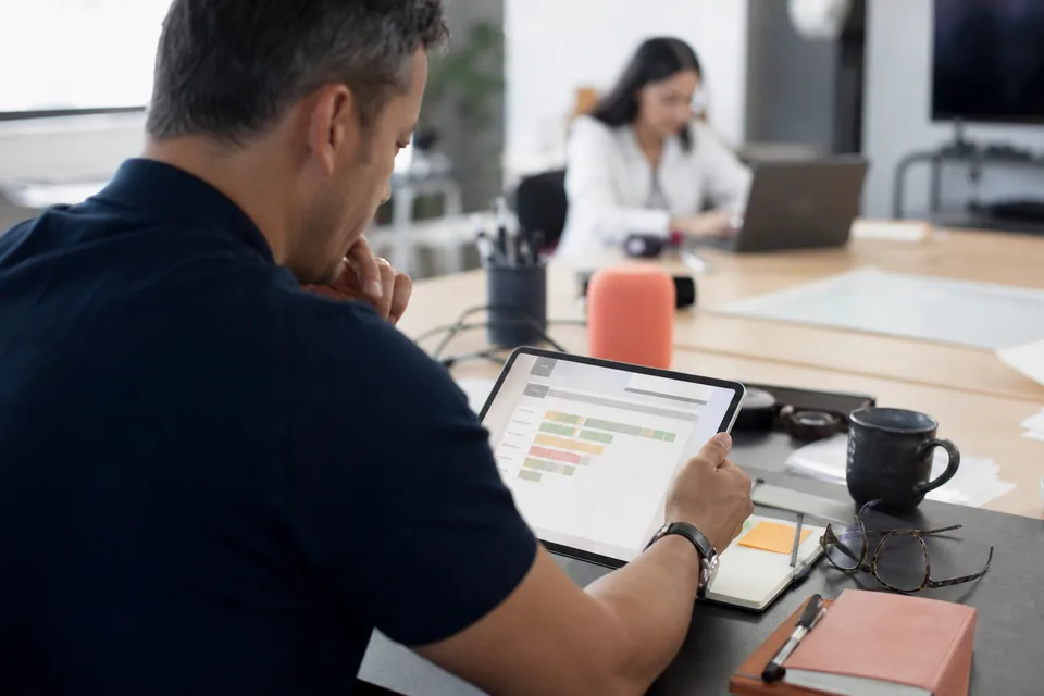 Hiring manager reviewing a candidate skill scorecard